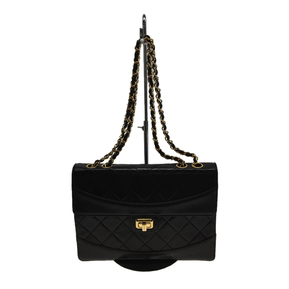 Chanel Lamb Leather Chain Shoulder Bag Black